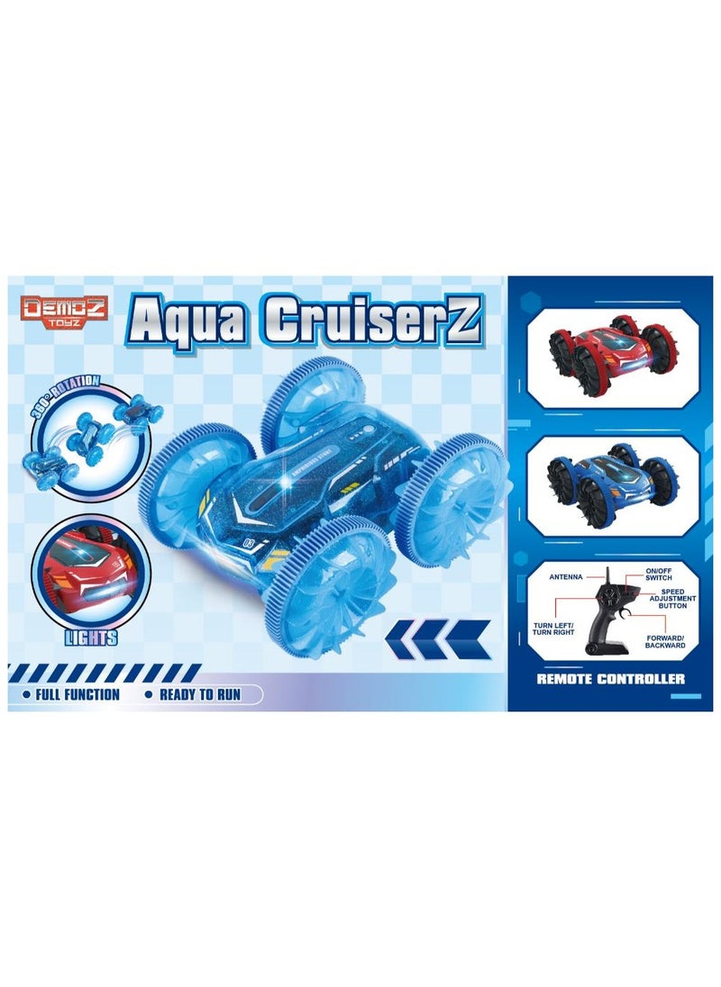 Demoz Remote Control Aqua Cruiser 4wd 2.4G with Light, Assorted 1 Piece (Style & Color May Vary) | Stunt Car for Water and Land | Stunt Vehicle with 360-degrees Flips and Stunts | Gift for Kids