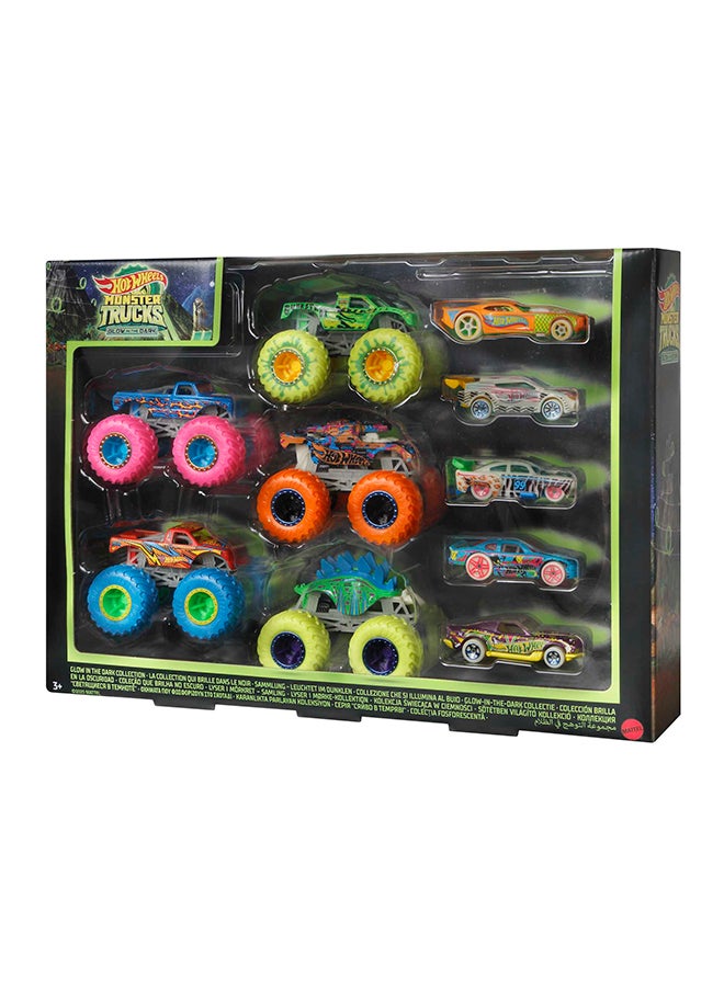 HW MT 1:64 Glow in the Dark Car & Truck Multipack