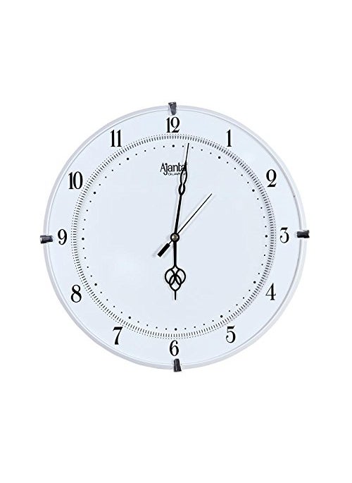 Ajanta Quartz Plastic Wall Clock with Round Dial Shape 897 White for Office and Home
