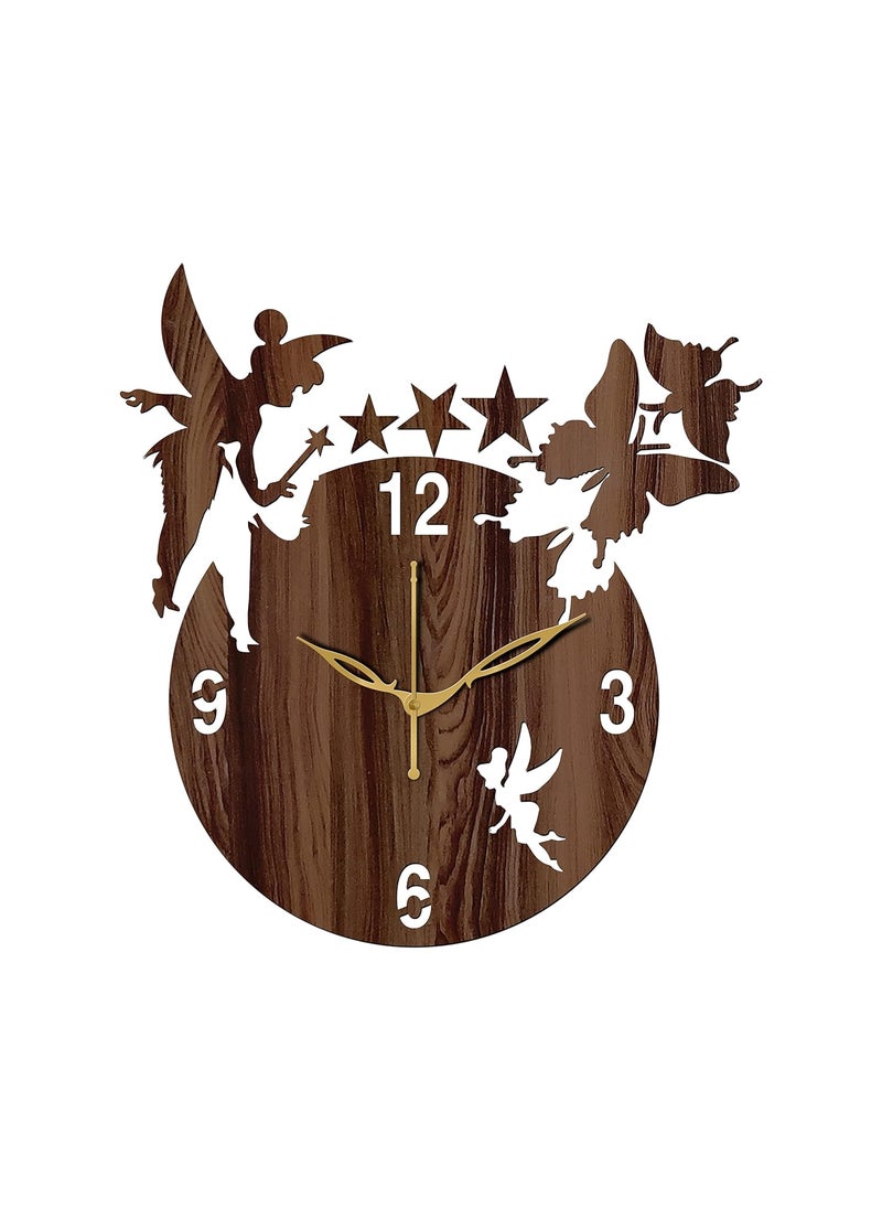 VPK Wooden Analog Round Wall Clock Small Size 10 Inch, 25 X 25 cm Wenge-08