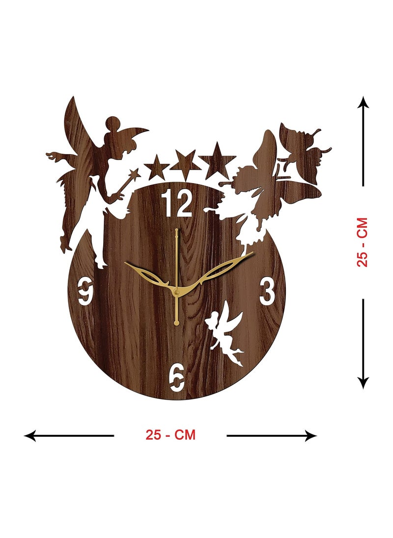 VPK Wooden Analog Round Wall Clock Small Size 10 Inch, 25 X 25 cm Wenge-08