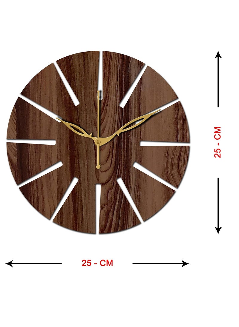 VPK Wooden Analog Round Wall Clock Small Size 10 Inch, 25 X 25 cm Wenge-02