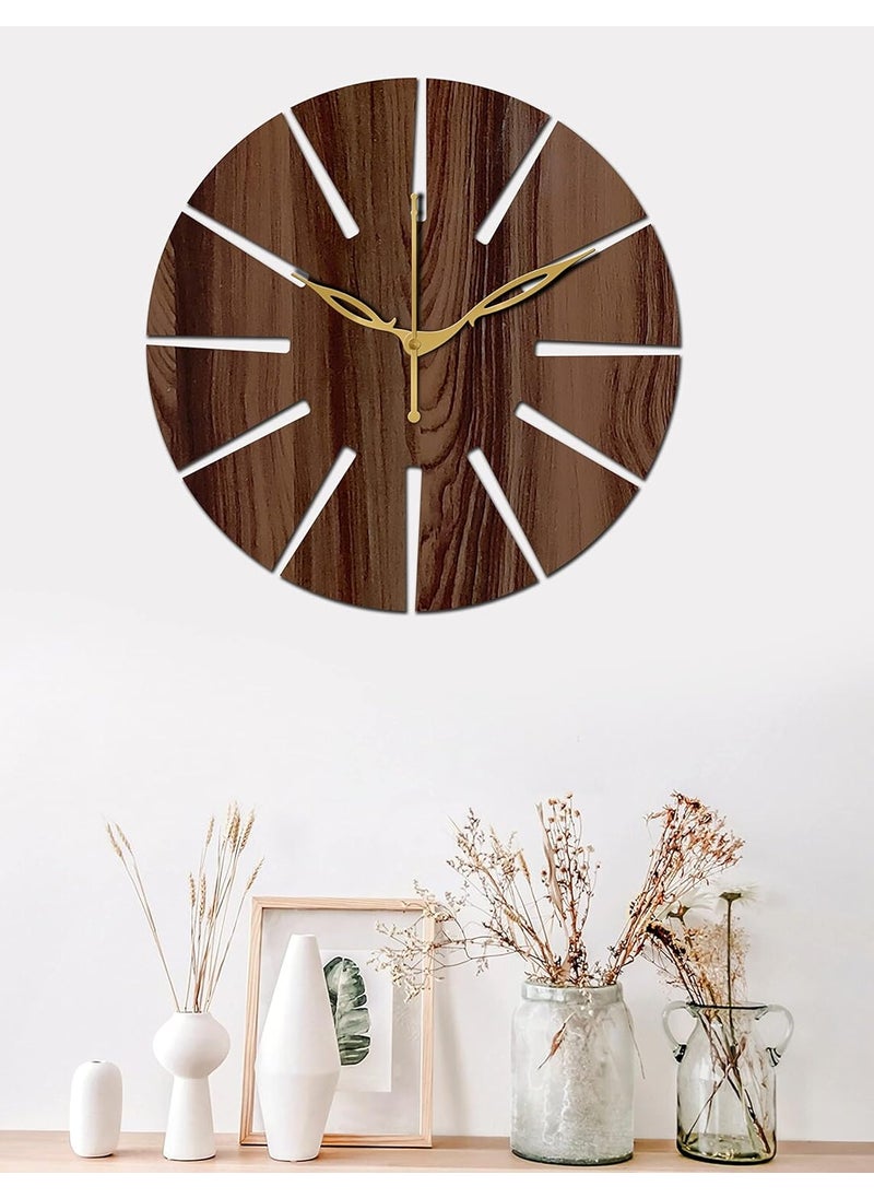 VPK Wooden Analog Round Wall Clock Small Size 10 Inch, 25 X 25 cm Wenge-02