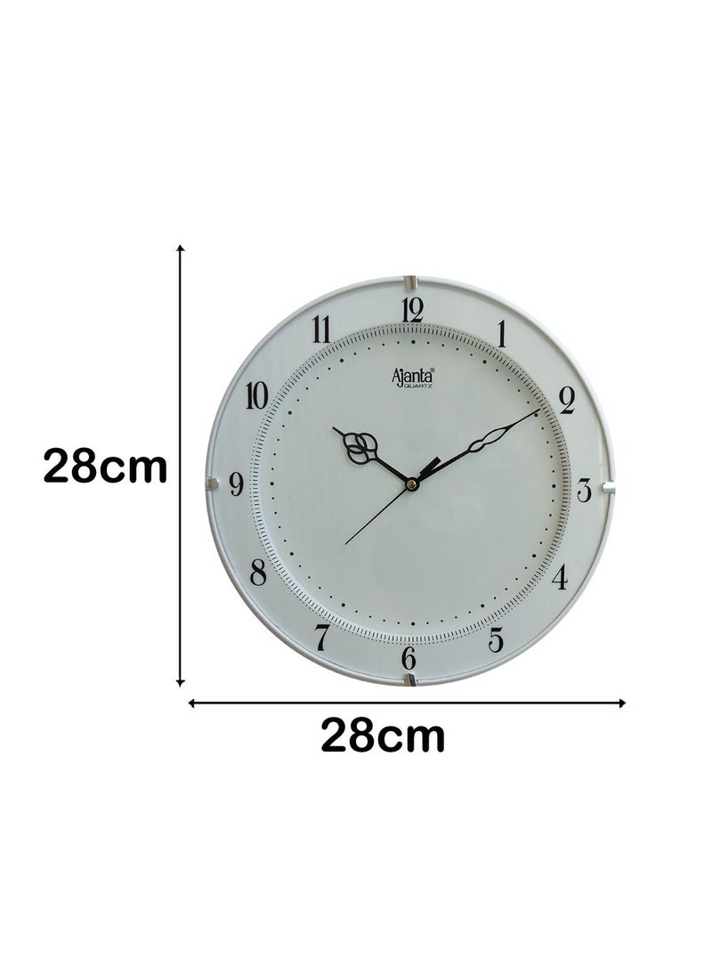 Ajanta Plastic Fancy Round Analog Wall Clock (White),Cm - 280 Mm