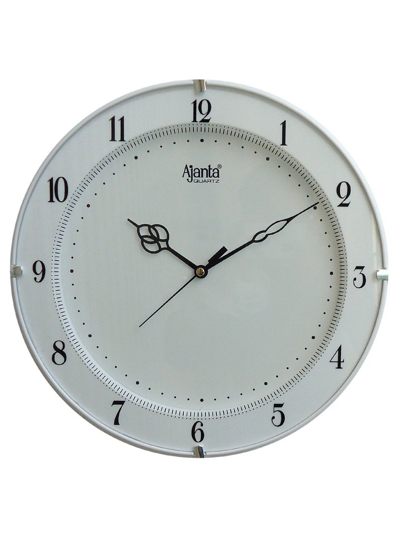 Ajanta Plastic Fancy Round Analog Wall Clock (White),Cm - 280 Mm
