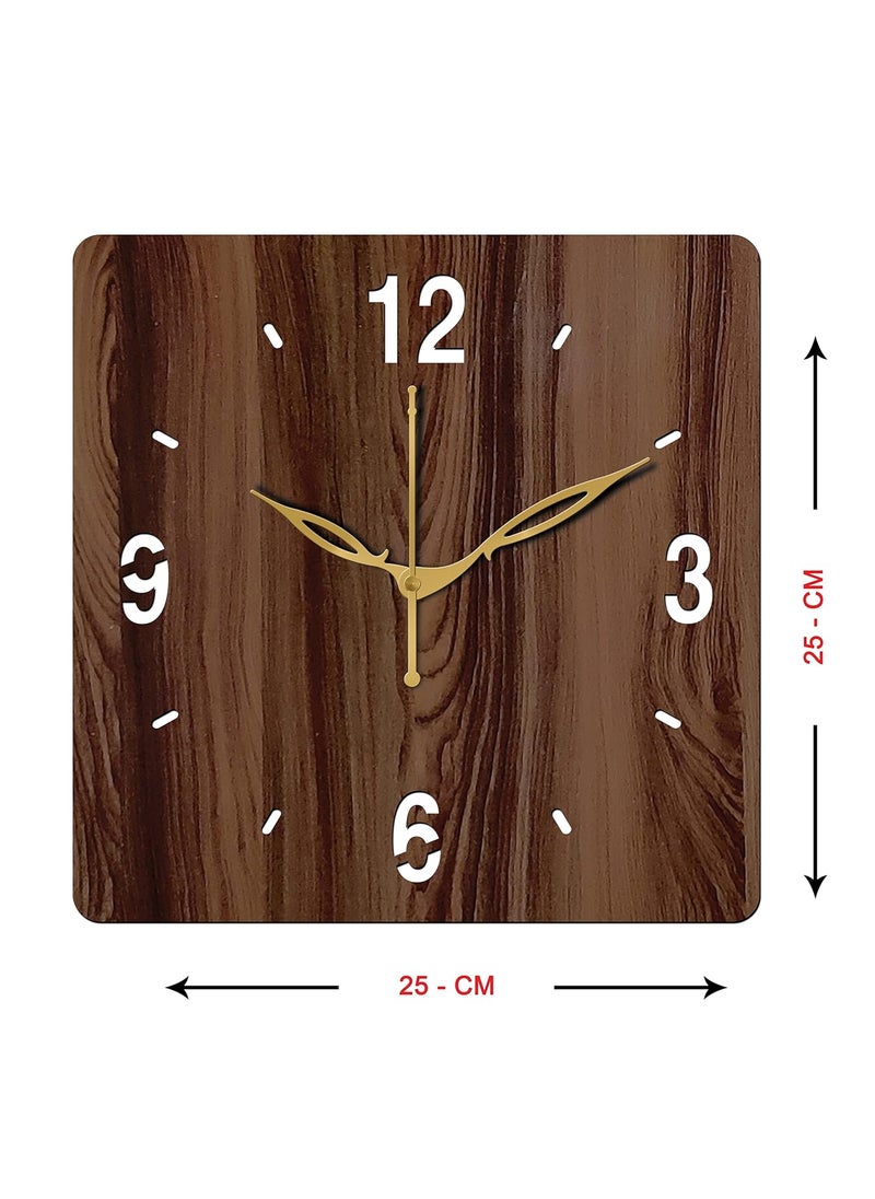 VPK MDF Wood Analog Square Wall Clock Small Size 10 Inch, 25 X 25 cm Wenge-07