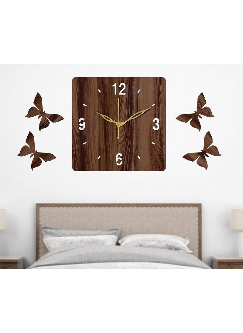 VPK MDF Wood Analog Square Wall Clock Small Size 10 Inch, 25 X 25 cm Wenge-07