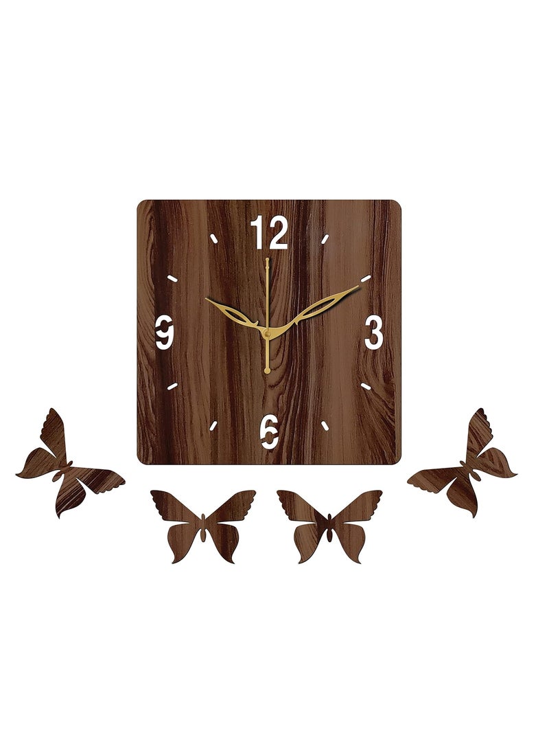 VPK MDF Wood Analog Square Wall Clock Small Size 10 Inch, 25 X 25 cm Wenge-07