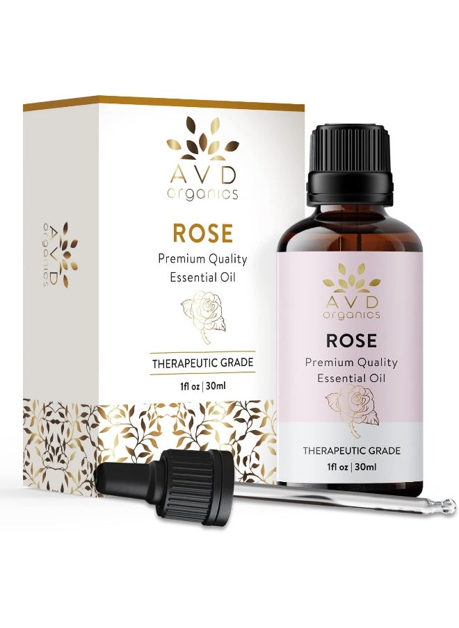 Rose Essential Oil 30Ml Premium Quality Therapeutic Grade For Soaps Candles Massage Skin Care Perfumes Home Fragrance Acetite For Diffuser1 Fl. Oz