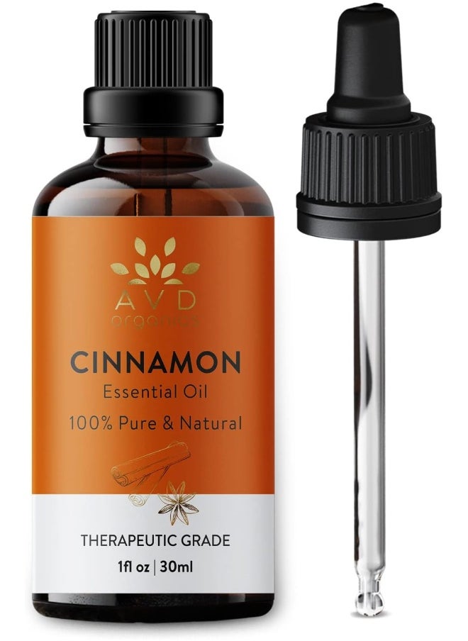 Cinnamon Essential Oil 30Ml 100% Pure & Natural Undiluted Therapeutic Grade Perfect For Aromatherapy Relaxation Skin Care & More, Essential Oil For Diffuser 1 Fl. Oz