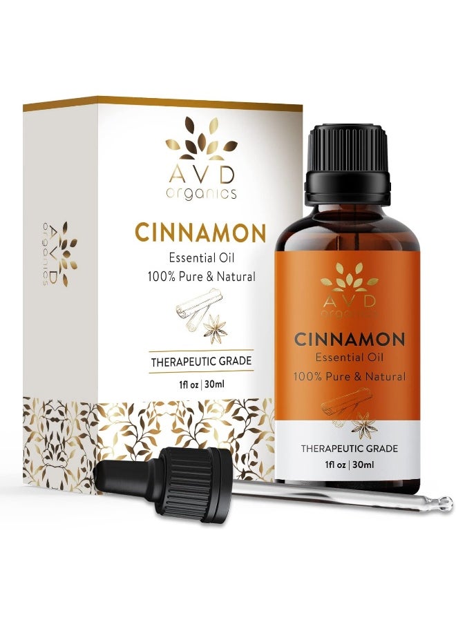 Cinnamon Essential Oil 30Ml 100% Pure & Natural Undiluted Therapeutic Grade Perfect For Aromatherapy Relaxation Skin Care & More, Essential Oil For Diffuser 1 Fl. Oz