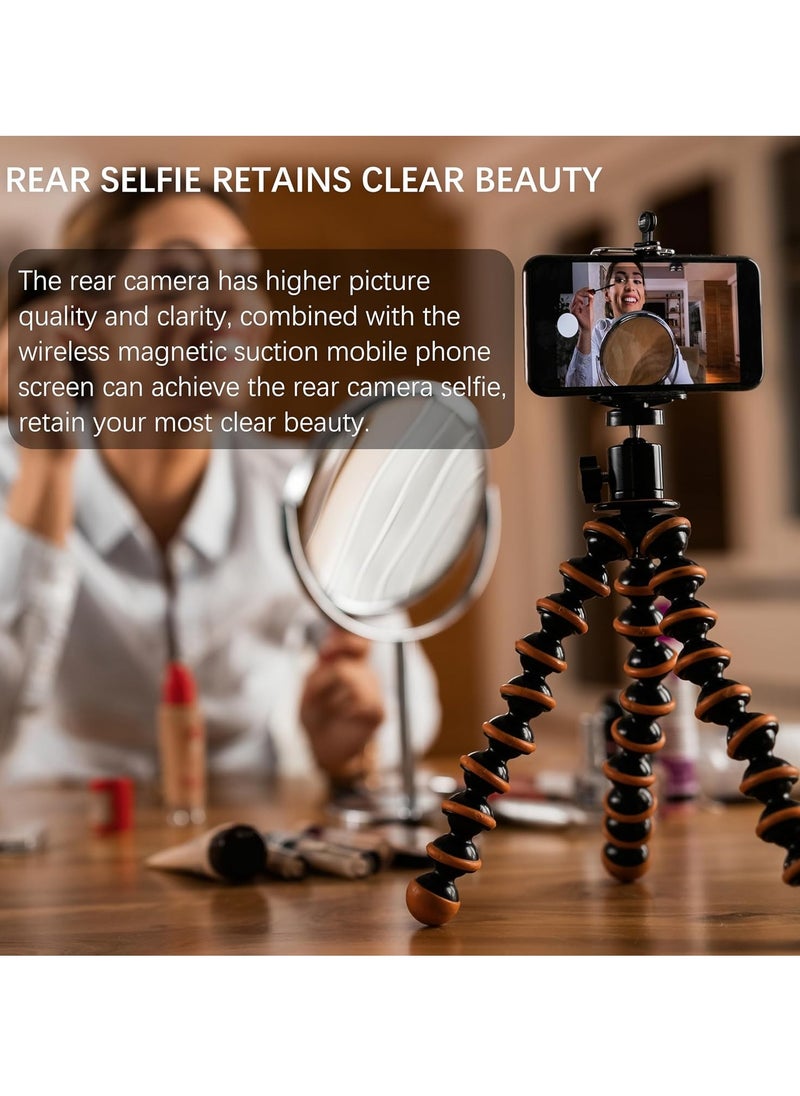 Vlog Selfie Monitor Screen for Smartphone Rear Camera -- 4-Inch Wireless Display with Magnetic Mount & Remote | Compatible with iPhone | Ideal for Vlogging, Live Streaming, Selfies & YouTube Content || Lightweight, Portable Monitor (White)