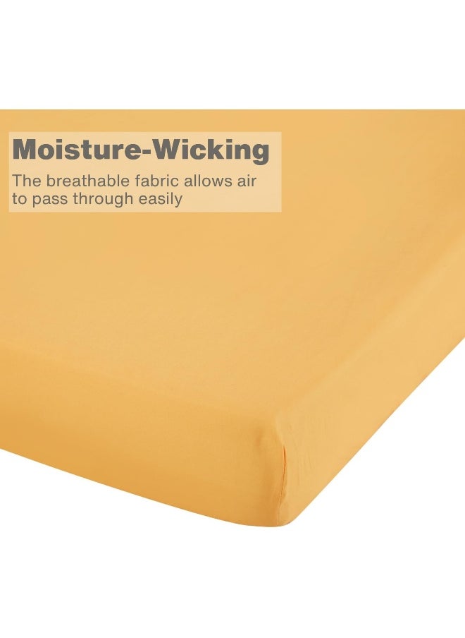 Everyday Kids 2 Pack Fitted Boys Crib Sheet, 100% Soft Breathable Microfiber Baby Sheet, Fits Standard Size Crib Mattress 28in x 52in, Nursery Sheet - Construction/Gold