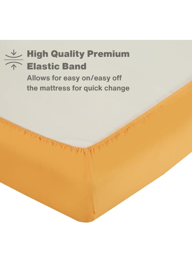 Everyday Kids 2 Pack Fitted Boys Crib Sheet, 100% Soft Breathable Microfiber Baby Sheet, Fits Standard Size Crib Mattress 28in x 52in, Nursery Sheet - Construction/Gold