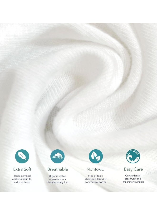 Cambria Baby 2 Pack 100% Organic Cotton Fitted Sheets for Pack 'n Play and Other Portable/Mini Cribs