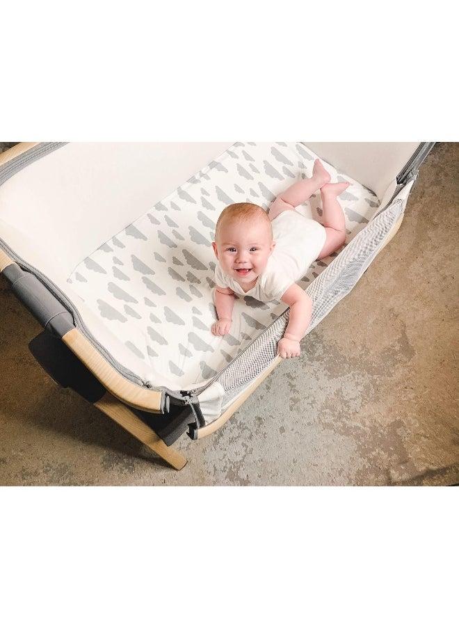 Bassinet Bed Sheets – Premium Bassinet Fitted Sheets 4 Pack – 100% Jersey Knit Cotton Cradle Sheets – Bassinet Bedding for Standard Size Oval or Halo Bassinet Pads – Bassinet Sheet for Boy & Girl