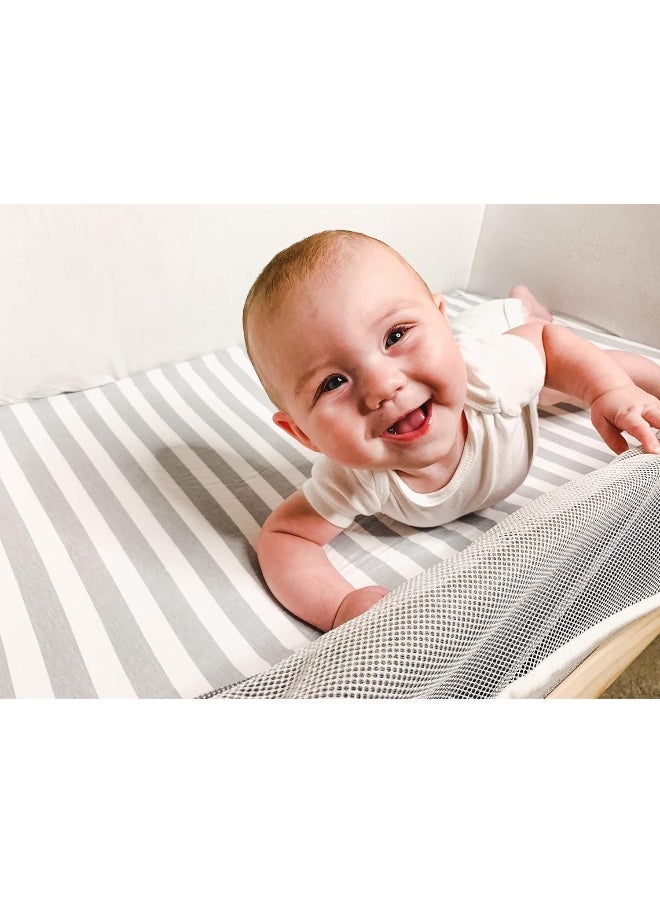 Bassinet Bed Sheets – Premium Bassinet Fitted Sheets 4 Pack – 100% Jersey Knit Cotton Cradle Sheets – Bassinet Bedding for Standard Size Oval or Halo Bassinet Pads – Bassinet Sheet for Boy & Girl