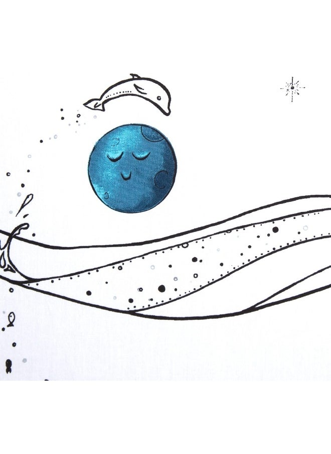 JumpOff Jo - Fitted Mini Crib Sheet for Portable Crib, Playard, and Playpen Mattresses and Mats, Super Soft 100% Cotton, 24 in. x 38 in. - Moonlight Mermaid