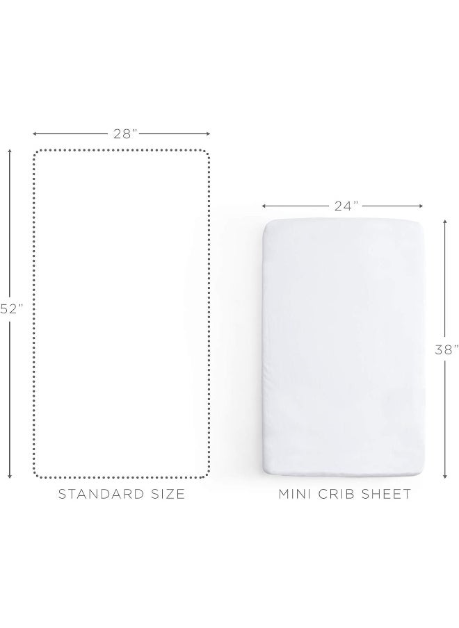 JumpOff Jo - Fitted Mini Crib Sheet for Portable Crib, Playard, and Playpen Mattresses and Mats, Super Soft 100% Cotton, 24 in. x 38 in. - Moonlight Mermaid