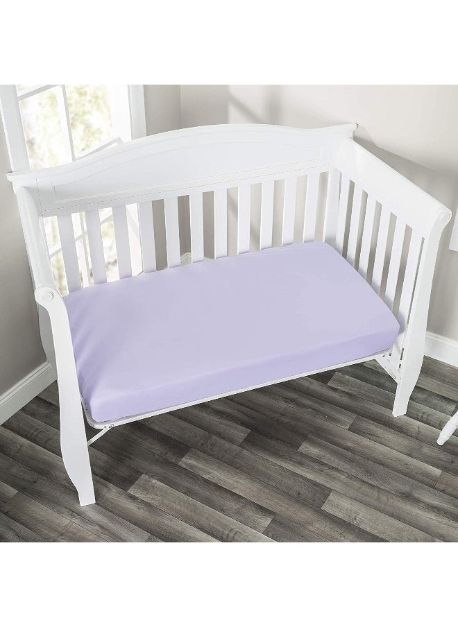 Everyday Kids 2-Pack Fitted Crib Sheets, 100% Soft Microfiber, Breathable and Hypoallergenic Baby Sheet, Fits Standard Size Crib Mattress 28in x 52in, Lavender Nursery Sheet and Pink Nursery Sheet