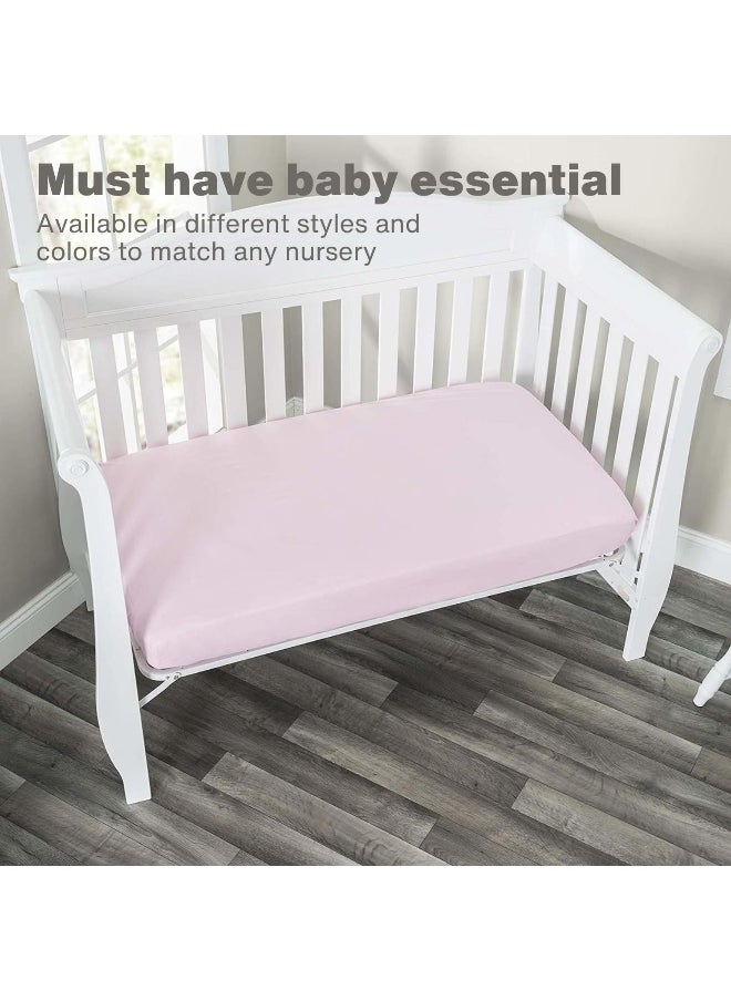 Everyday Kids 2-Pack Fitted Crib Sheets, 100% Soft Microfiber, Breathable and Hypoallergenic Baby Sheet, Fits Standard Size Crib Mattress 28in x 52in, Lavender Nursery Sheet and Pink Nursery Sheet