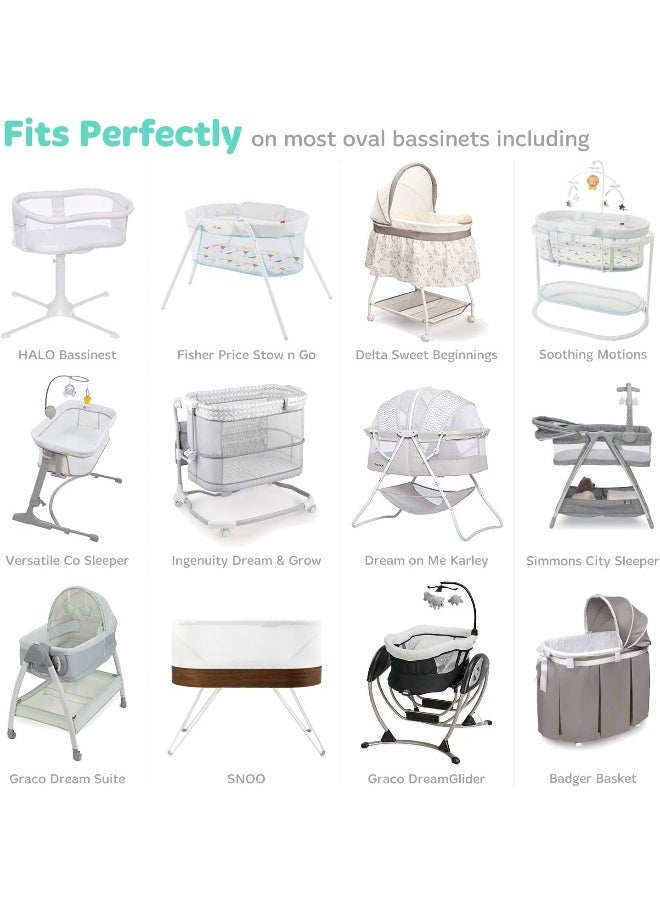 Cuddly Cubs Bassinet Sheets Set 2 Pack For Boys & Girls