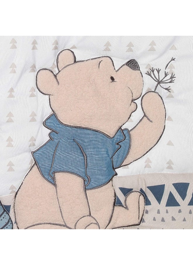 Lambs & Ivy Forever Pooh 3Piece Baby Crib Bedding Set, Blue