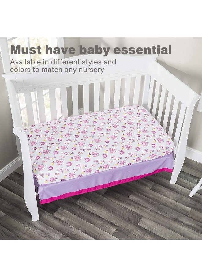 EVERYDAY KIDS Baby Girl Fitted Crib Sheet Princess Storyland