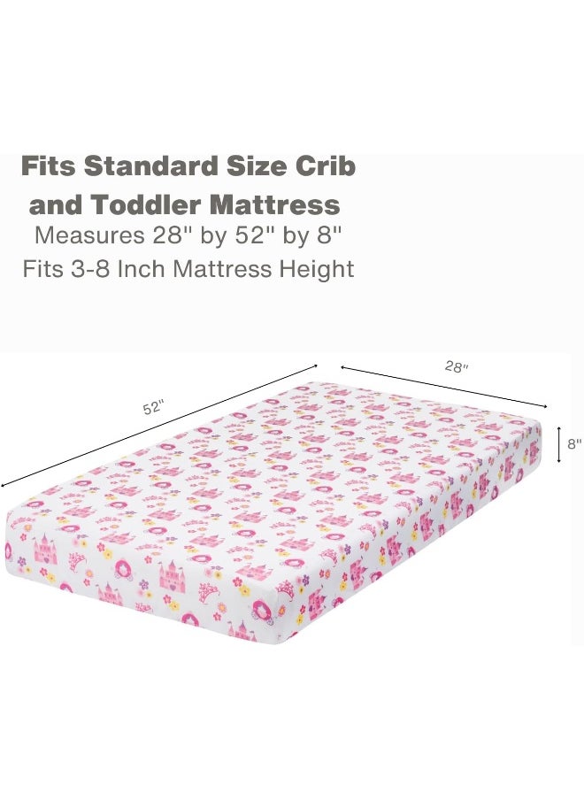 EVERYDAY KIDS Baby Girl Fitted Crib Sheet Princess Storyland