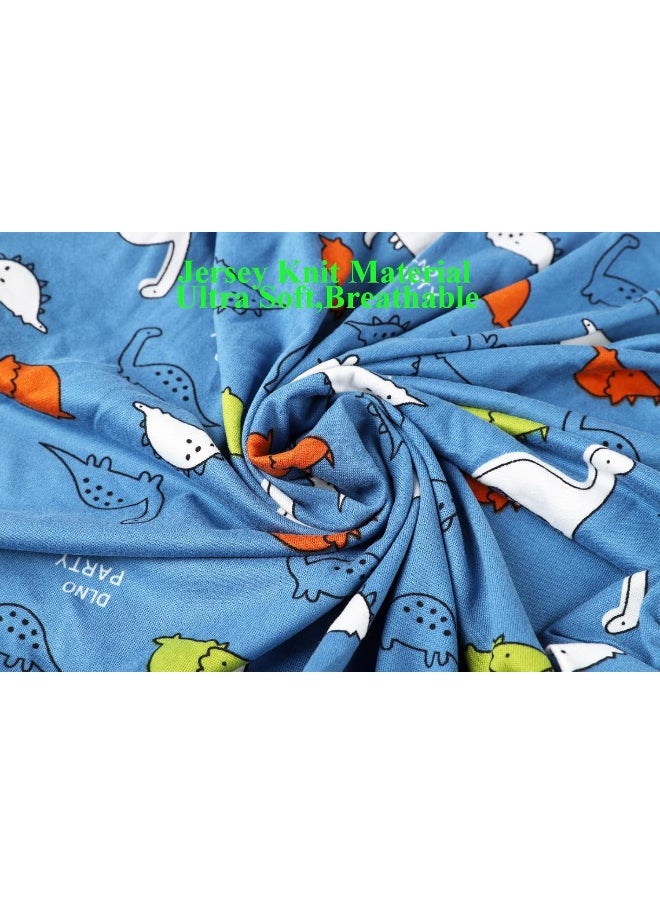 Dinosaur Pack n Play Stretchy Fitted Playard Sheet Set 2 Pack Jersey Knit Ultra Soft Portable Mini Crib Sheets for Baby Boy Girl Elephant Giraffe Frogs