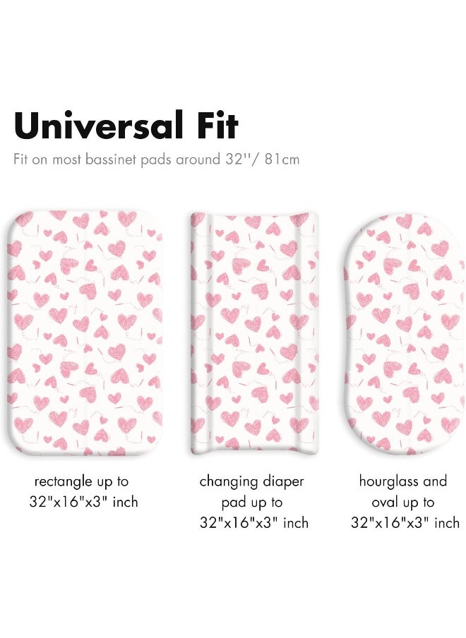 Gllquen Baby Bassinet Sheets 4 Pack, Breathable Cozy Fitted Mattress Sheet, Elastic Travel Crib Fashionable Floral Pattern, Standard Cradle Safe Sheets for Baby Boy Girls 32