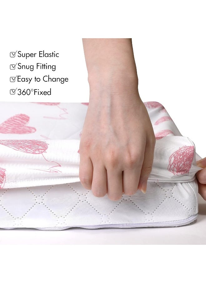 Gllquen Baby Bassinet Sheets 4 Pack, Breathable Cozy Fitted Mattress Sheet, Elastic Travel Crib Fashionable Floral Pattern, Standard Cradle Safe Sheets for Baby Boy Girls 32