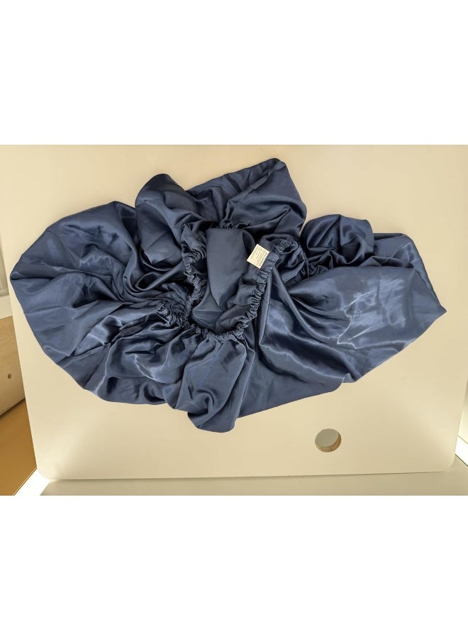 Pro Goleem Satin Soft Crib Sheet Great for Baby with Sensitive Hair Silky Baby Mattress Sheet Navy Blue 52’’x28’’x8’’ Fitted Sheet for Boys and Girls