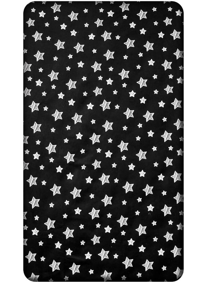 Moonsea Baby Crib Sheets, Crib Sheets for Boys Girls, Baby Crib Fitted Sheet Snug Fit for Crib Mattress, Silky Soft Microfiber 52'' x 28'' Crib Sheet Fits Standard Size Crib, Black Star