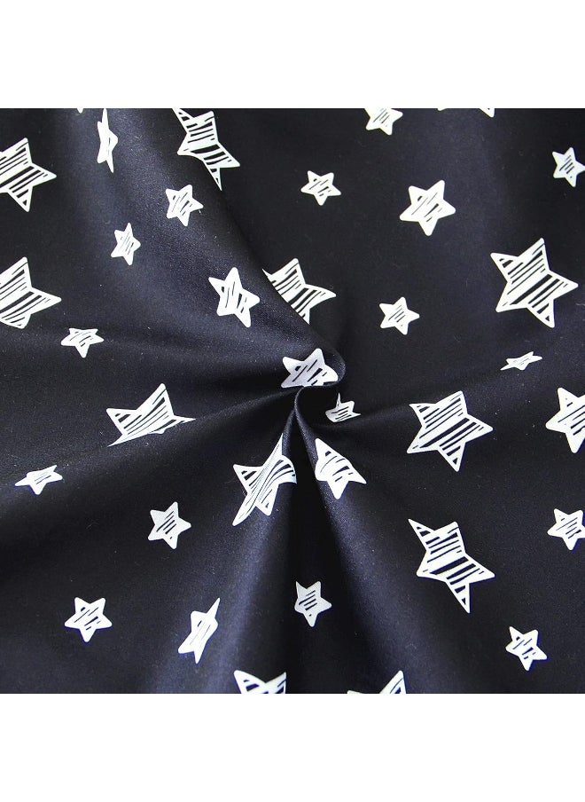 Moonsea Baby Crib Sheets, Crib Sheets for Boys Girls, Baby Crib Fitted Sheet Snug Fit for Crib Mattress, Silky Soft Microfiber 52'' x 28'' Crib Sheet Fits Standard Size Crib, Black Star