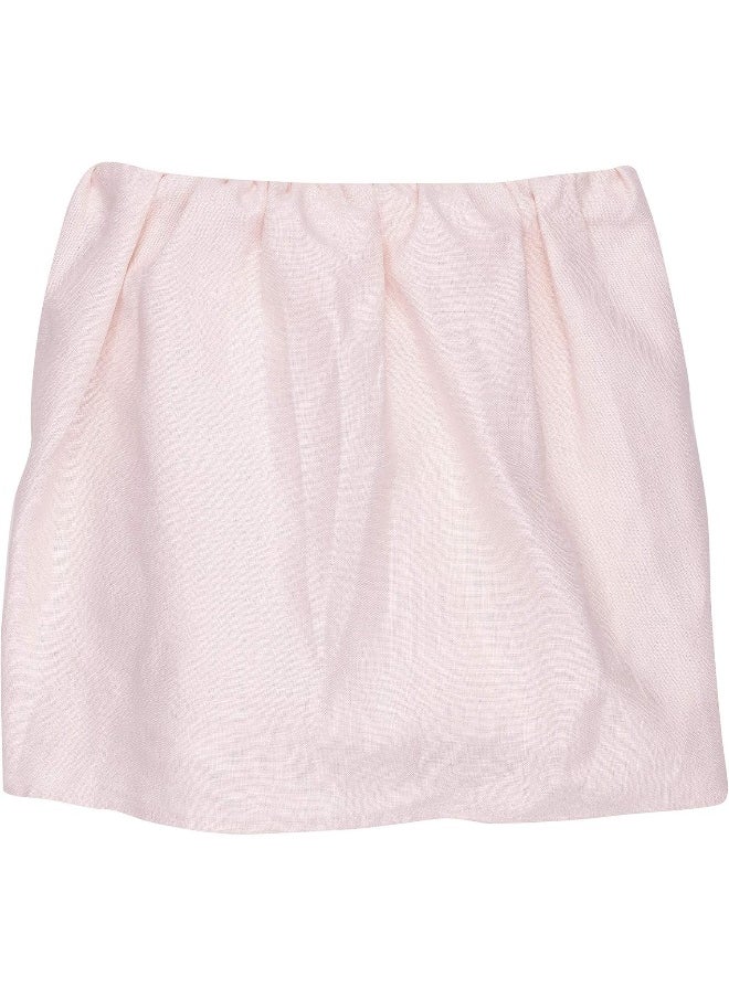 Lambs & Ivy Floral Garden Pink Linen Shirred Crib Skirt/Dust Ruffle