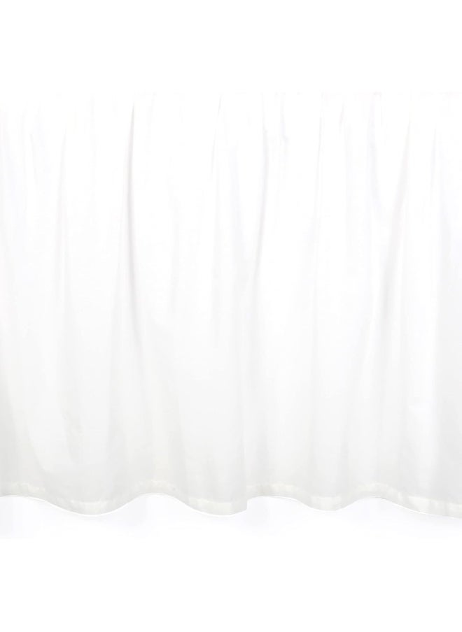 Lambs & Ivy Signature White Cotton Voile Ruffled Crib Skirt