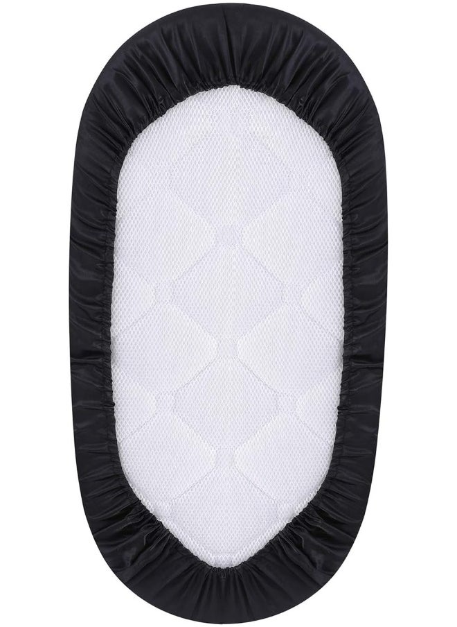 Pro Goleem Satin Bassinet Sheet Great for Baby Hair Soft Silk Feeling Sheet for Cradle or Bassinet Pad＆Mattress for Boys and Girls Gift for Newborn and Infant Black