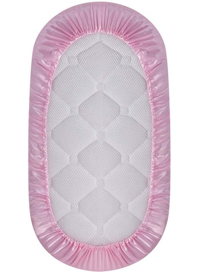 Pro Goleem Satin Bassinet Sheet Great for Baby Hair Soft Silk Feeling Sheet for Cradle or Bassinet Pad＆Mattress for Girls Gift for Newborn and Infant Pink