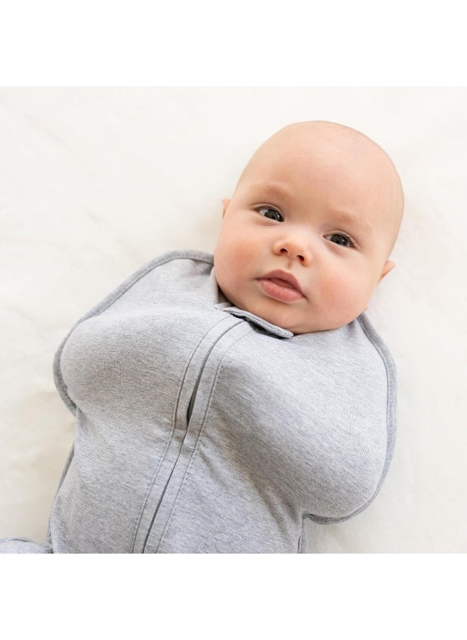 Woombie Original Baby Swaddling Blanket - Soothing, Cotton Baby Swaddle - Wearable Baby Blanket, Stardust Grey Elephant, 14-19 lbs
