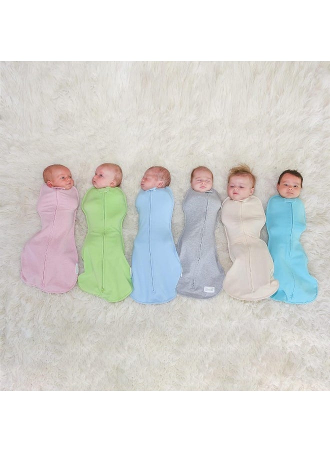 Woombie Original Baby Swaddling Blanket - Soothing, Cotton Baby Swaddle - Wearable Baby Blanket, Stardust Grey Elephant, 14-19 lbs