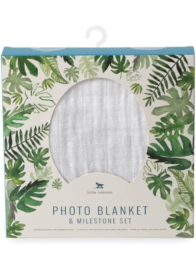 Little Unicorn - Photo Blanket - Tropical Leaf
