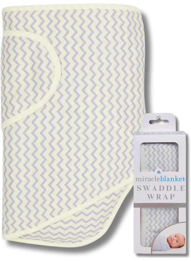 Miracle Blanket Swaddle Wrap - Newborn Essential Baby Blanket - Soft Sleep Sack Ideal for Newborns and Infants (Yellow & Gray Chevron)