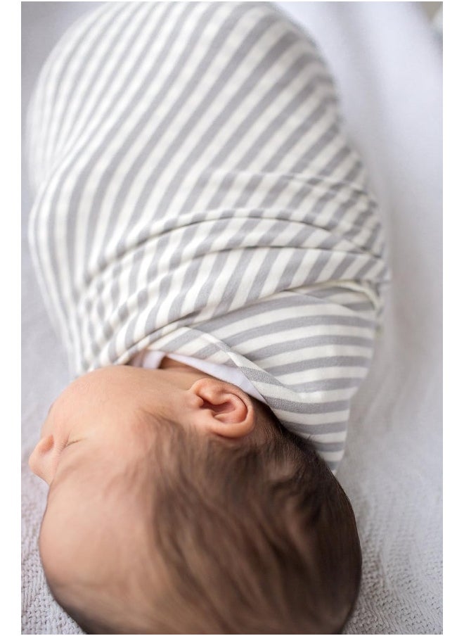 Copper Pearl Large Premium Knit Baby Swaddle Receiving Blanket Grey and White Everest