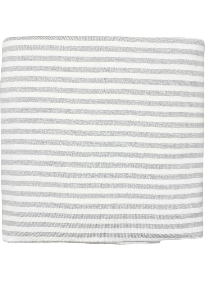 Copper Pearl Large Premium Knit Baby Swaddle Receiving Blanket Grey and White Everest