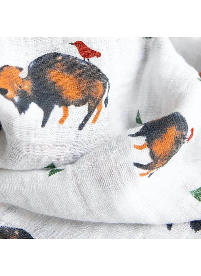 Little Unicorn | 100% Cotton Muslin Baby Swaddle | 3 Pack (Bison Set)