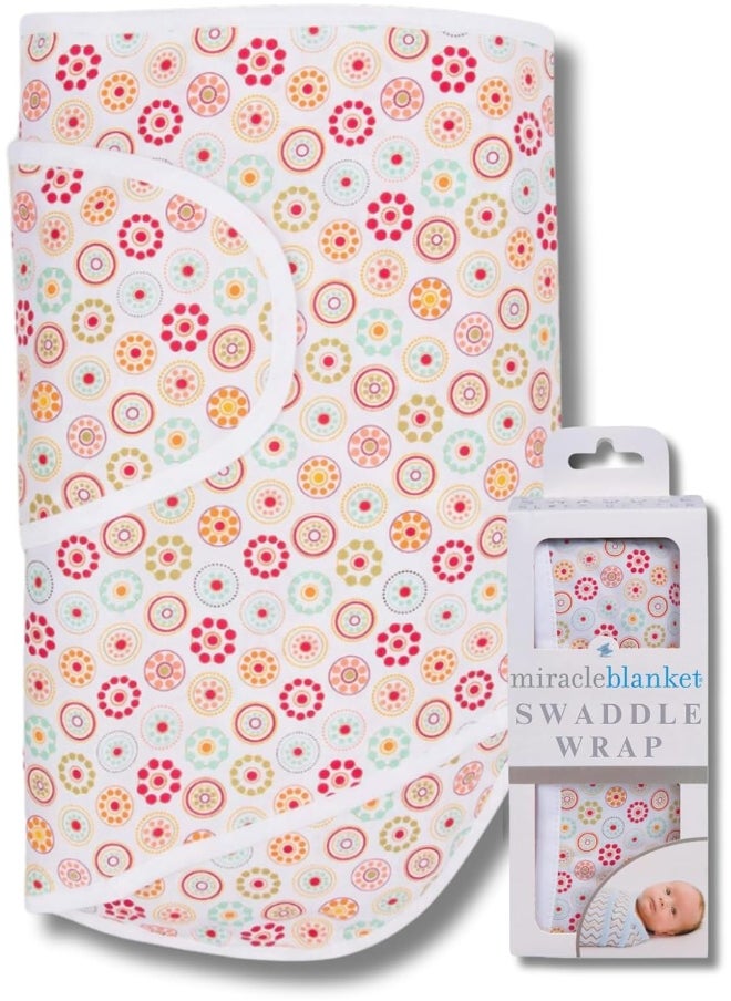 Miracle Blanket Baby Sleep Wearable Swaddle Wrap for Newborn Infant Boy or Girl 0-3 Months, Cirque D Fleur
