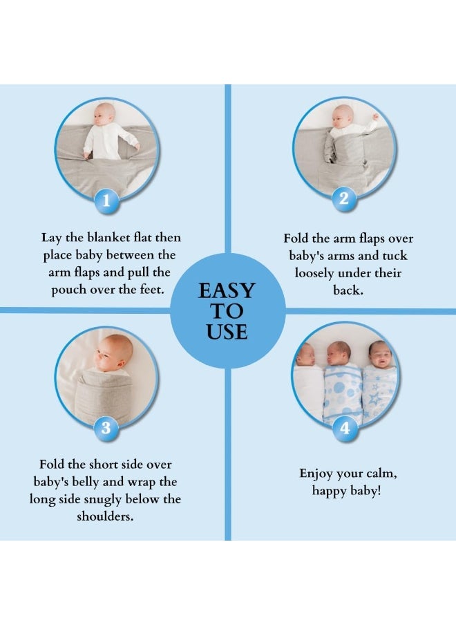 Miracle Blanket Baby Sleep Wearable Swaddle Wrap for Newborn Infant Boy or Girl 0-3 Months, Cirque D Fleur