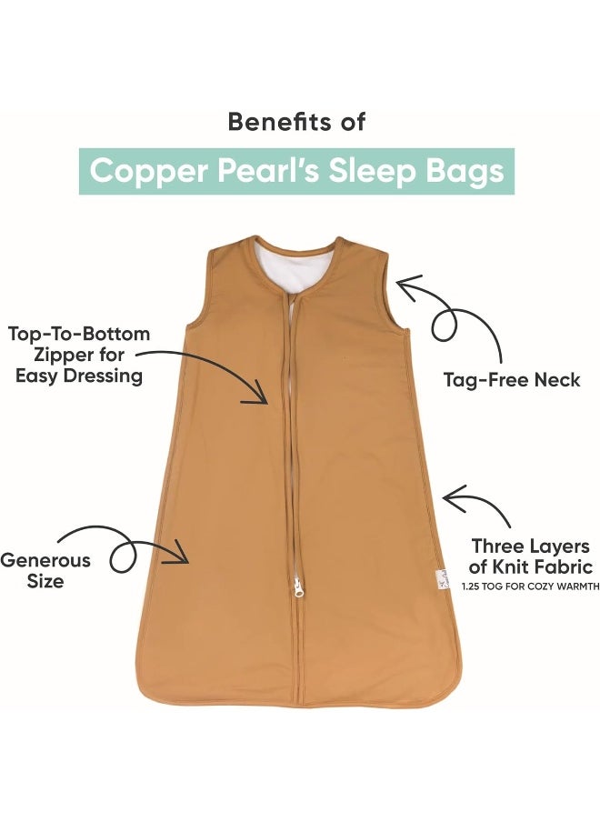 Copper Pearl Sleep Sack: Warm and Cozy Baby Bag, Sleeveless Baby Sleep Sack Swaddle Sizes Newborn to 24 Months