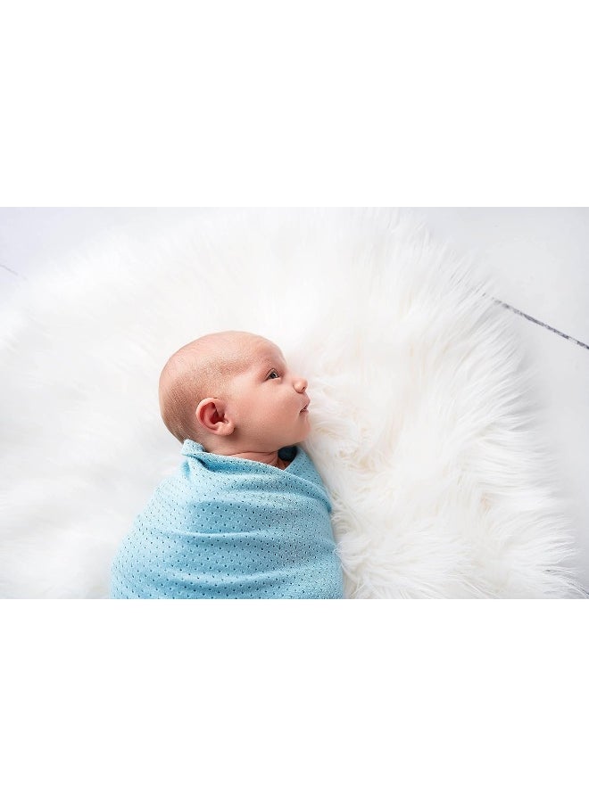Woombie Organic Baby Swaddling Blanket, Lightweight Swaddle, Receiving Blanket, Sporty Blue, 44 x 44 in.